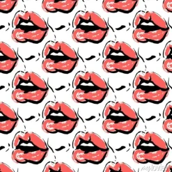 Tapeta: Bold czerwone usta pełne pocałunków