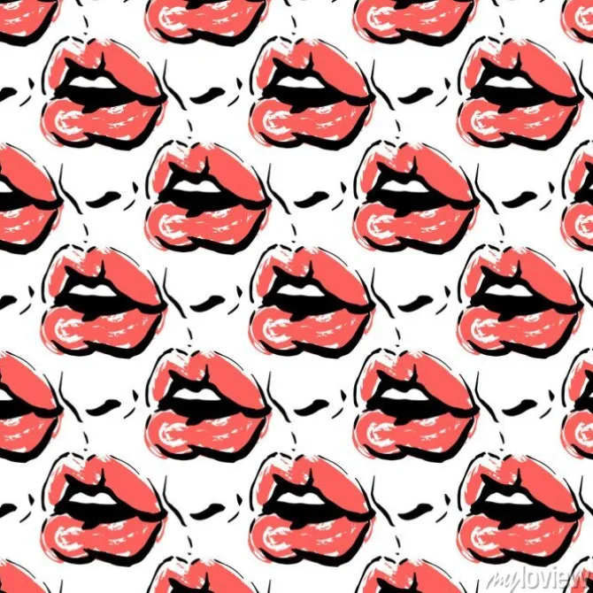Tapeta: Bold czerwone usta pełne pocałunków