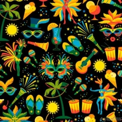 Tapeta: Brazylijski karnawał. wektorowy bezszwowy wzór.