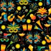 Tapeta: Brazylijski karnawał. wektorowy bezszwowy wzór.