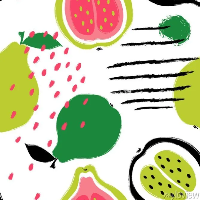 Tapeta: Brush grunge guava seamless pattern.