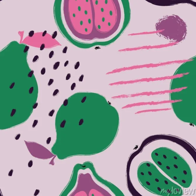 Tapeta: Brush grunge guava seamless pattern.