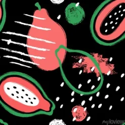 Tapeta: Brush grunge papaja seamless pattern.