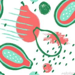 Tapeta: Brush grunge papaja seamless pattern.