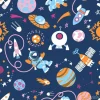 Tapeta: Cartoon sci-fi space background. vector illustration.set of color