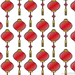 Tapeta: Chiński latarniowy wzór piękna dekoracja wektoru ilustracja
