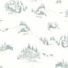 Tapeta: Christmas seamless pattern with drawing winter landscape, houses,