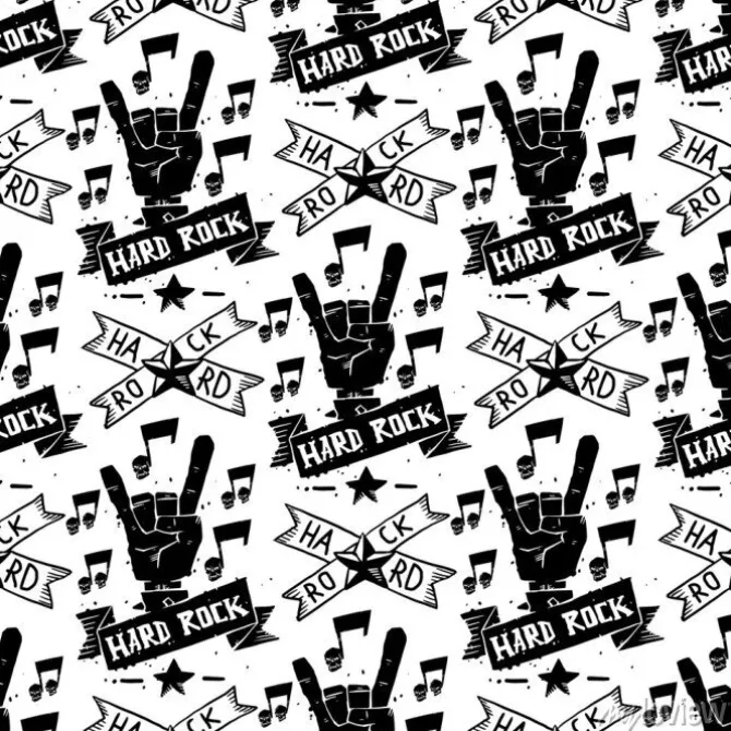 Tapeta: Ciężkiej muzyki rockowej odznaka rocznika wektorowa etykietka