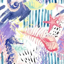 Tapeta: Creative streszczenie akwarela morskich bez szwu deseń.
