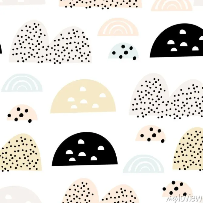 Tapeta: Cute semless pattern with colorful abstract shapes. perfect for