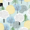 Tapeta: Cute vector pattern of winter trees, spruce and snow. background