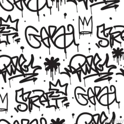 Tapeta: Czarne napisy graffiti na białym tle