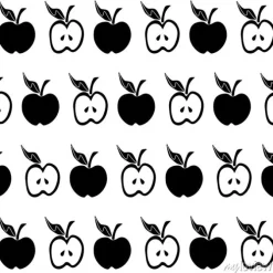 Tapeta: Czarno białe jabłko wzór