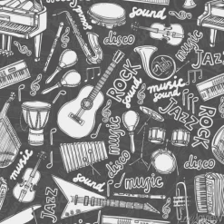 Tapeta: Czarno-biała kompozycja z instrumentami jazzowymi