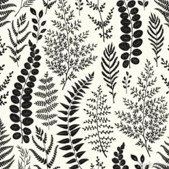 Tapeta: Czarno-biały wzór w gałązki