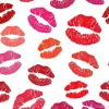 Tapeta: Czerwona szminka kiss bez szwu wzór