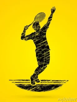 Tapeta: Człowiek działania tenisista służyć zaprojektowane przy użyciu