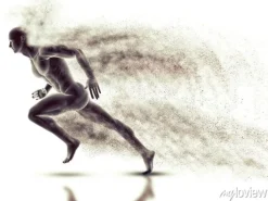 Tapeta: 3d mężczyzna rysunek sprint z prędkością skutku