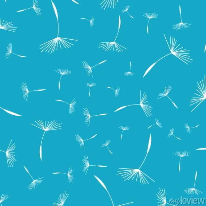 Tapeta: Dandelion bez szwu deseń. kwiatowy wzór dandelions. bez szwu