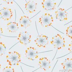 Tapeta: Dandelion odizolowywający wektorowy bezszwowy valentine tła wzór.