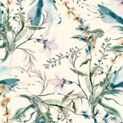 Tapeta: Delikatne pastelowe kwiaty polne