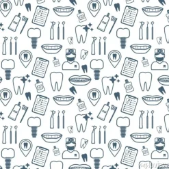Tapeta: Dental szwu. ciemny niebieski ikony liniowe. płaska konstrukcja.