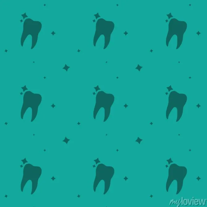 Tapeta: Dentist molar tooth with stars seamless silhouette pattern