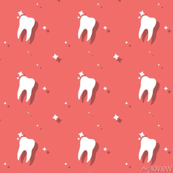 Tapeta: Dentist molar tooth with stars seamless background