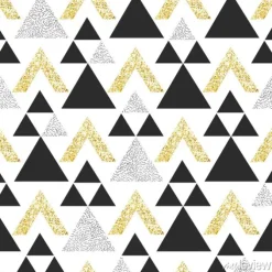 Tapeta: Deseń w trójkąty z brokatowymi elementami