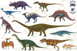 Tapeta: Dinozaury kolekcja kreskówek, kolorowe zestaw fantastycznych