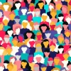 Tapeta: Diverse woman crowd pattern for womens day