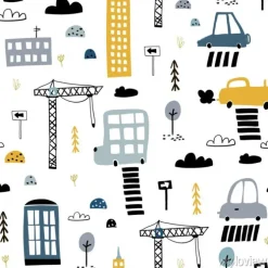 Tapeta: Dla chłopca samochody autka i znaki drogowe