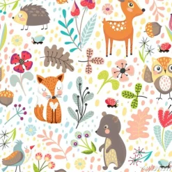 Tapeta: Dla dzieci zwierzątka w jesiennym lesie