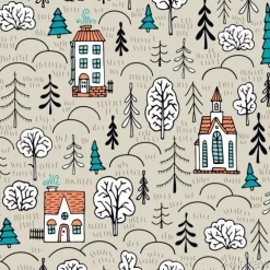 Tapeta: Domy w lesie