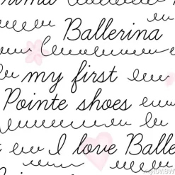 Tapeta: Doodle calligraphic vector seamless background. simple cute ballet