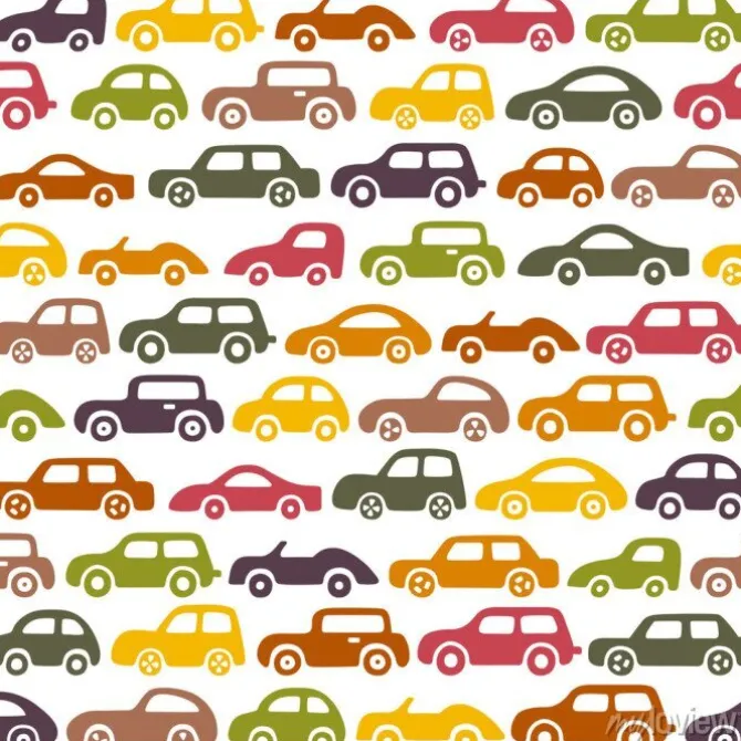Tapeta: Doodle samochodów w tle. wzór może być stosowany do tapety, wzór