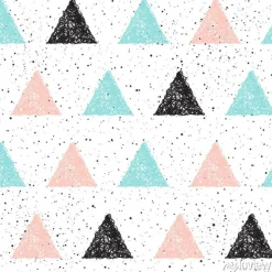Tapeta: Doodle trójkąt bezszwowe tło. czarny, niebieski i różowy triang