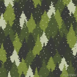 Tapeta: Drzewa iglaste zimą w stylu rysunku