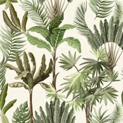 Tapeta: Egzotyczne rośliny w styli vintage