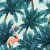 Tapeta: Egzotyczny letni wydruk. bezszwowy wzór z drzewkiem palmowym