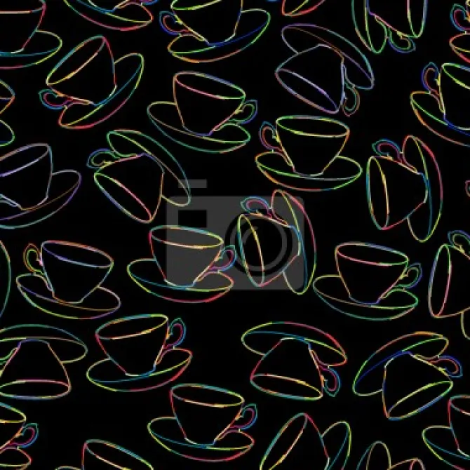 Tapeta: Ekspresy filiżanki w świetle neon