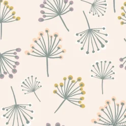 Tapeta: Elegancki wzór bez szwu z gałązką kwiatową w pastelowych kolorach.