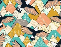 Tapeta: Etnicznych wzorek bez szwu z góry i orły. jasne ozdobnych wektora