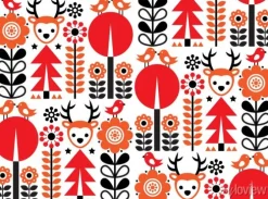 Tapeta: Fiński inspirowany bez szwu wektor wzór sztuki ludowej - skandynawski,