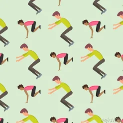 Tapeta: Fitness sport parkour ludzie bezszwowe tło wzór osoba skoków