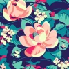 Tapeta: Floral tropical pattern. handmade drawing vector illustration.