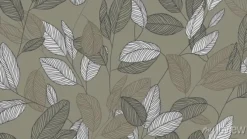 Tapeta: Foliage seamless pattern, eucalyptus leaves line art ink drawing
