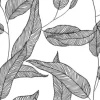 Tapeta: Foliage seamless pattern, eucalyptus leaves line art ink drawing