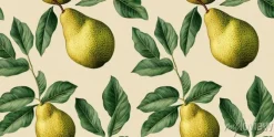 Tapeta: Fruit pattern. seamless pattern of pears and leaves. vintage