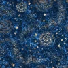 Tapeta: Galaxy seamless dark blue textured pattern with gold nebula,